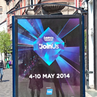 ESC 2014 DR on a bus shelter