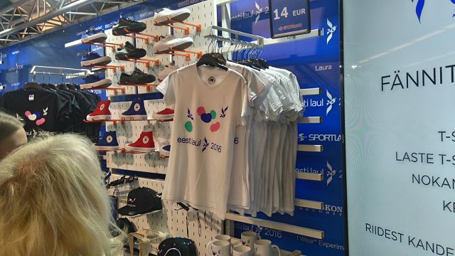 A wide range of Eesti Laul branded goods were available to buy (Photo: Ben Robertson)
