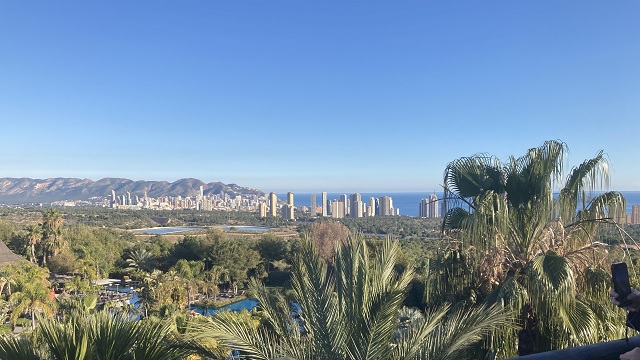 The view from the five star Asia Gardens hotel on the outskirts of Benidorm (Photo: Ben Robertson)