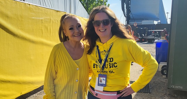 Ruth met Eurovision stars like Sonja backstage at the Eurovision Village (Photo: Ruth Worthington)