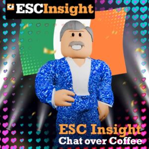 Eurovision Experience in Roblox, with RTE's Marty Whelan (image: EBU/RTE)